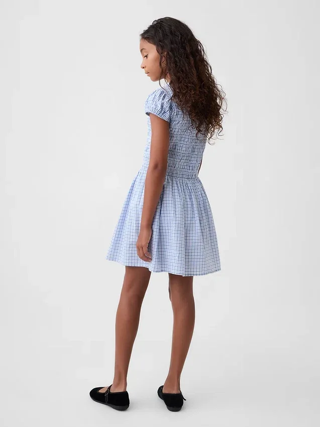 Kids Smocked Print Dress