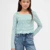 Kids Smocked Square-Neck Top