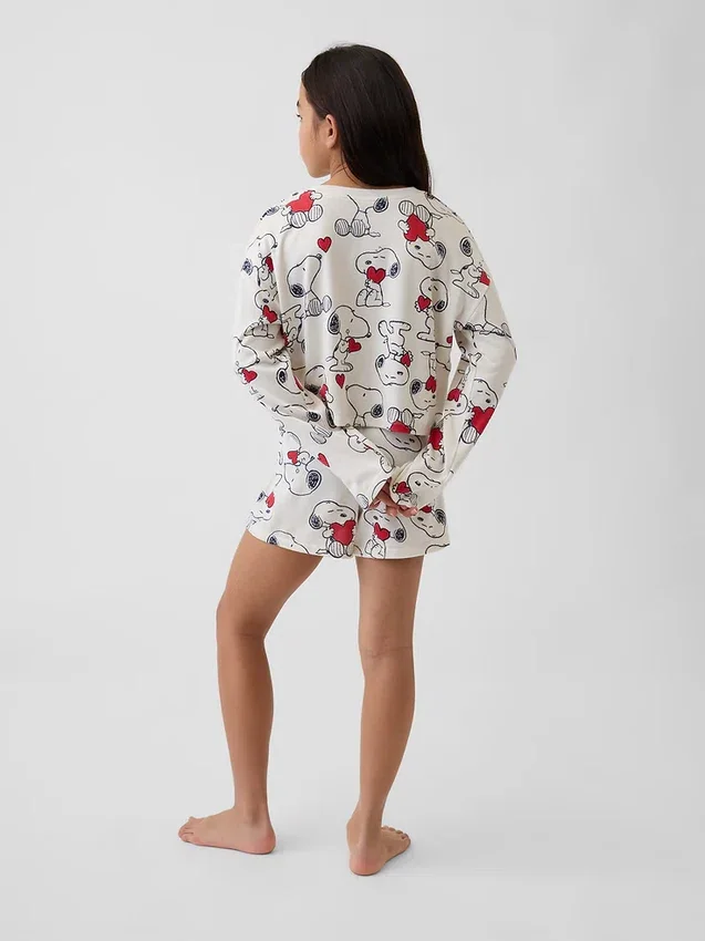 Kids Snoopy Recycled Pj Short Set