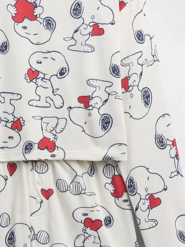 Kids Snoopy Recycled Pj Short Set