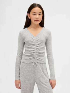 Kids Softspun Rib Ruched Top