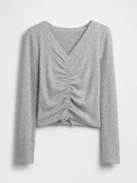 Kids Softspun Rib Ruched Top