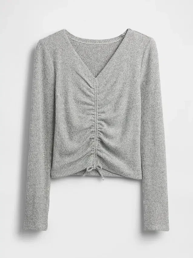 Kids Softspun Rib Ruched Top