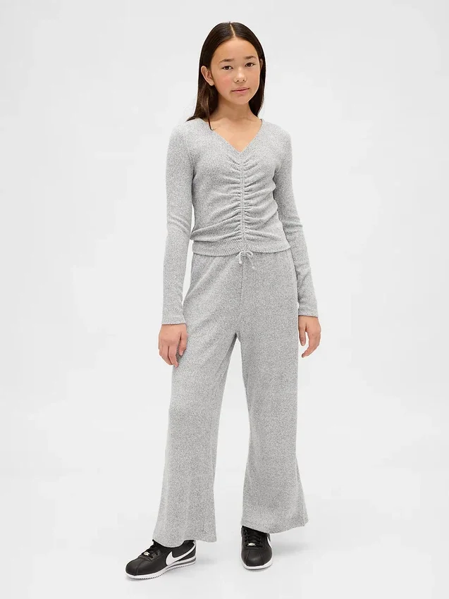 Kids Softspun Rib Ruched Top