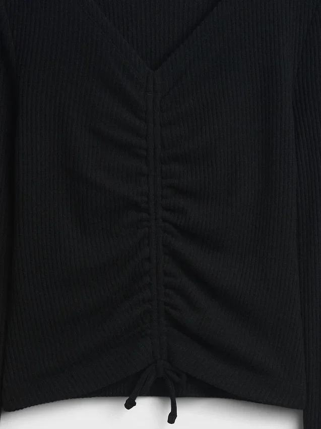 Kids Softspun Rib Ruched Top