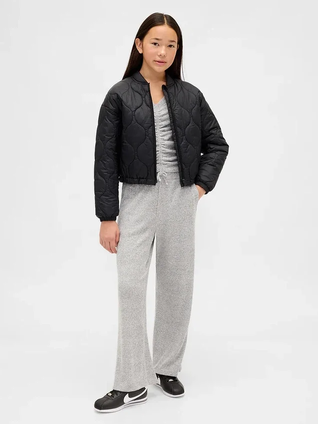 Kids Softspun Rib Wide-Leg Pants