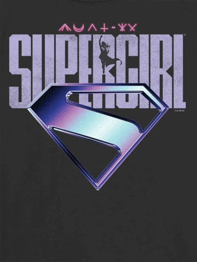 Kids Supergirl Purple Logo Graphic T-Shirt