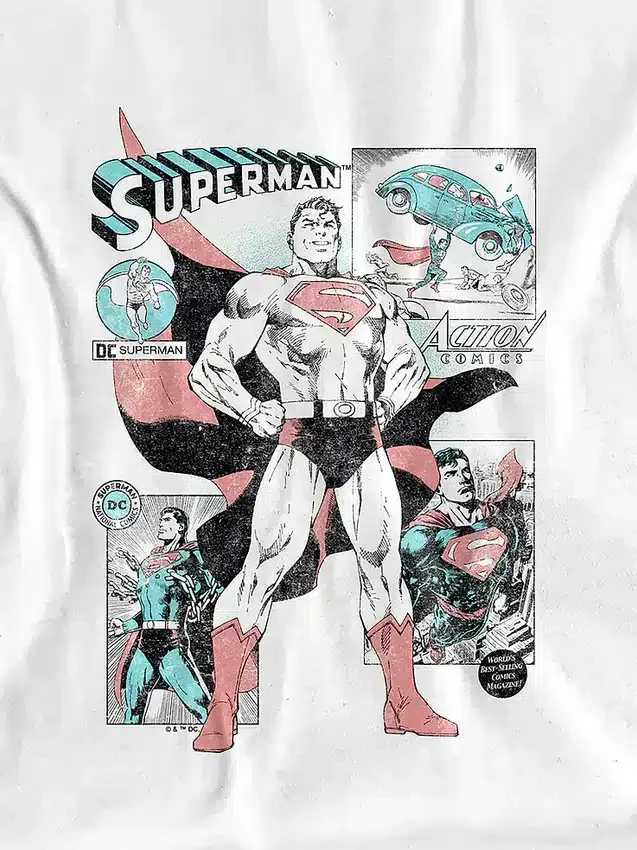 Kids Superman Comic Panels Graphic T-Shirt