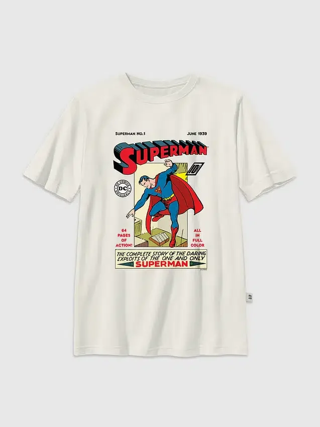 Kids Superman Vintage Comic Graphic T-Shirt