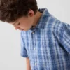 Kids Textured Plaid Relaxed Vacay Shirt