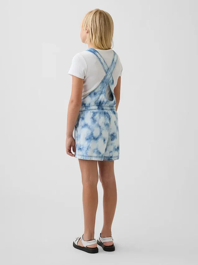 Kids Tie-Dye Denim Relaxed Shortalls