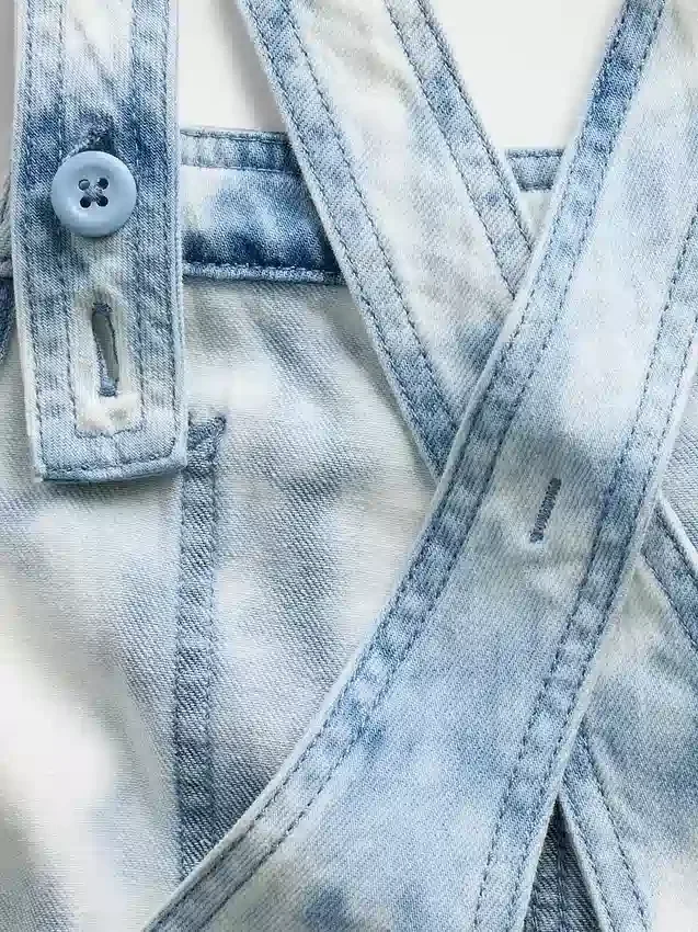 Kids Tie-Dye Denim Relaxed Shortalls