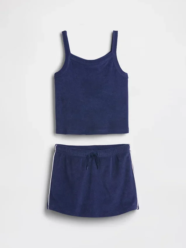 Kids Towel Terry Skort Outfit Set