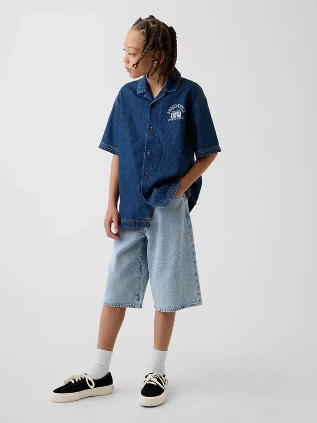 Kids Ultrasoft Denim Baggy Shorts