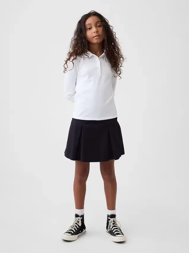 Kids Uniform Pleated Khaki Skort