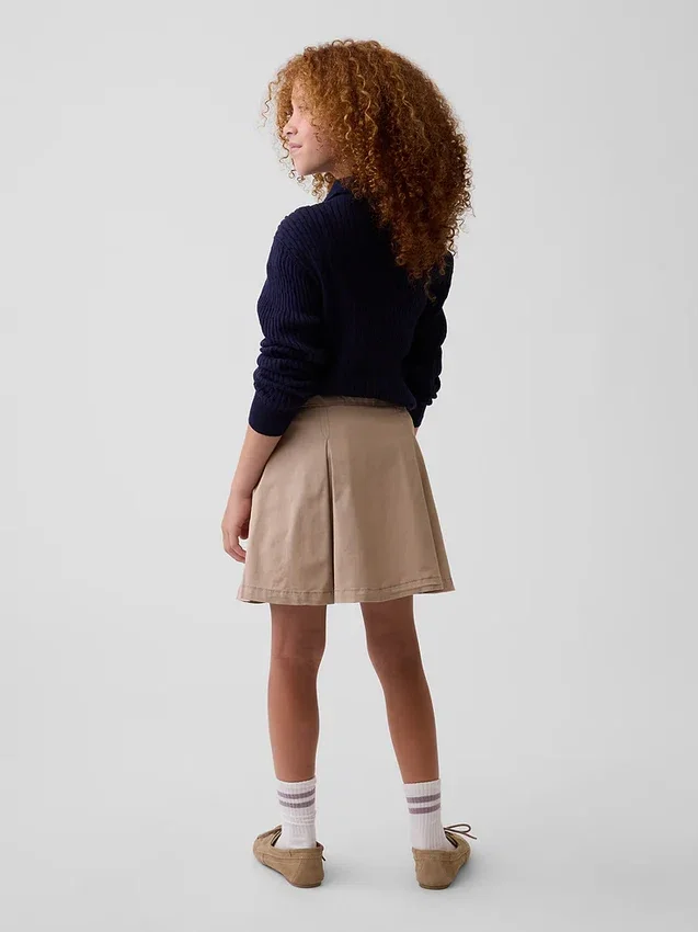 Kids Uniform Pleated Khaki Skort
