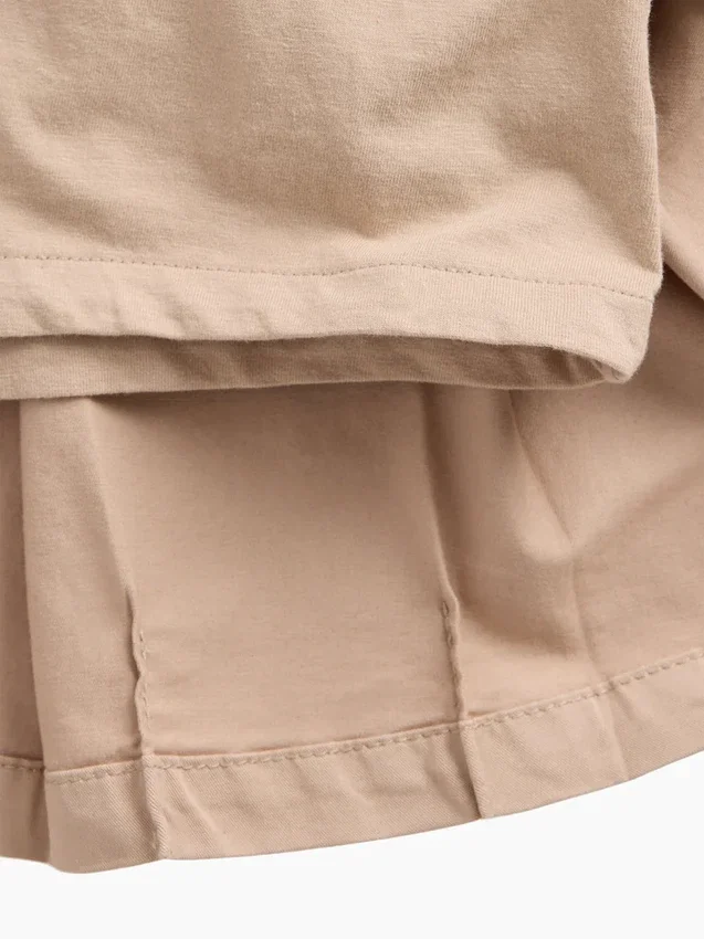 Kids Uniform Pleated Khaki Skort