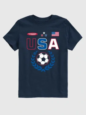 Kids Usa Soccer Jersey Graphic T-Shirt