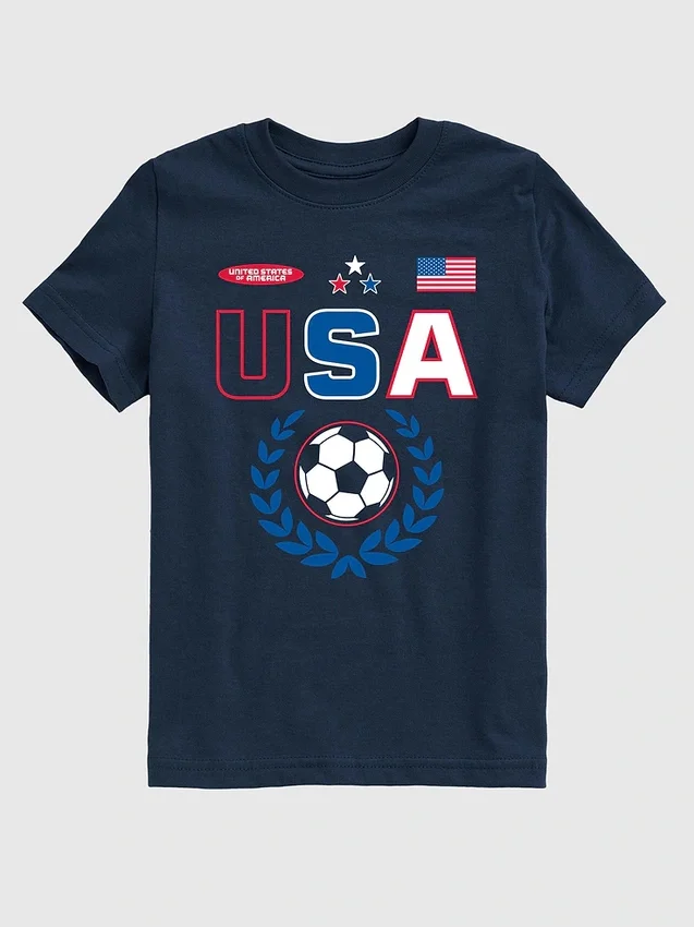 Kids Usa Soccer Jersey Graphic T-Shirt