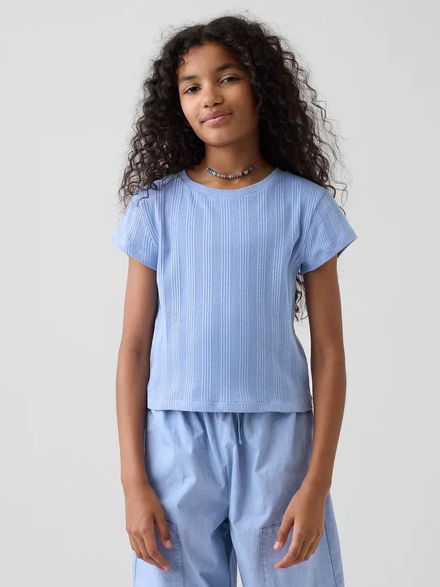 Kids Variegated Rib Fitted T-Shirt