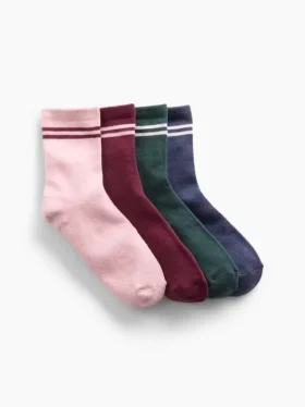 Kids Varisty Stripe Crew Socks (4-Pack)