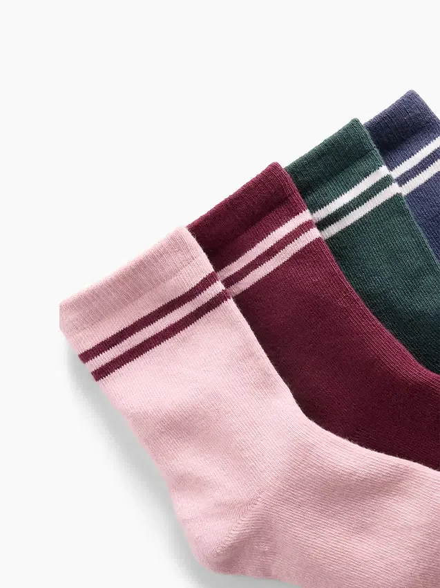Kids Varisty Stripe Crew Socks (4-Pack)