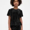 Kids Velour Peplum Top