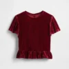 Kids Velour Peplum Top