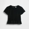 Kids Velour Peplum Top