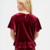 Kids Velour Peplum Top