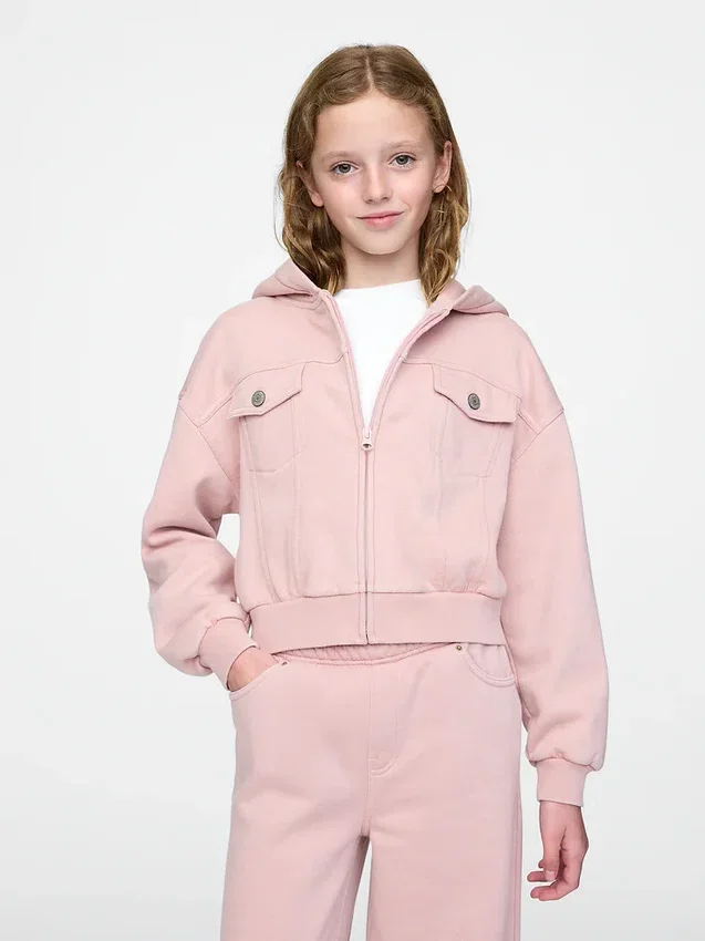 Kids Vintagesoft Crop Zip Hoodie