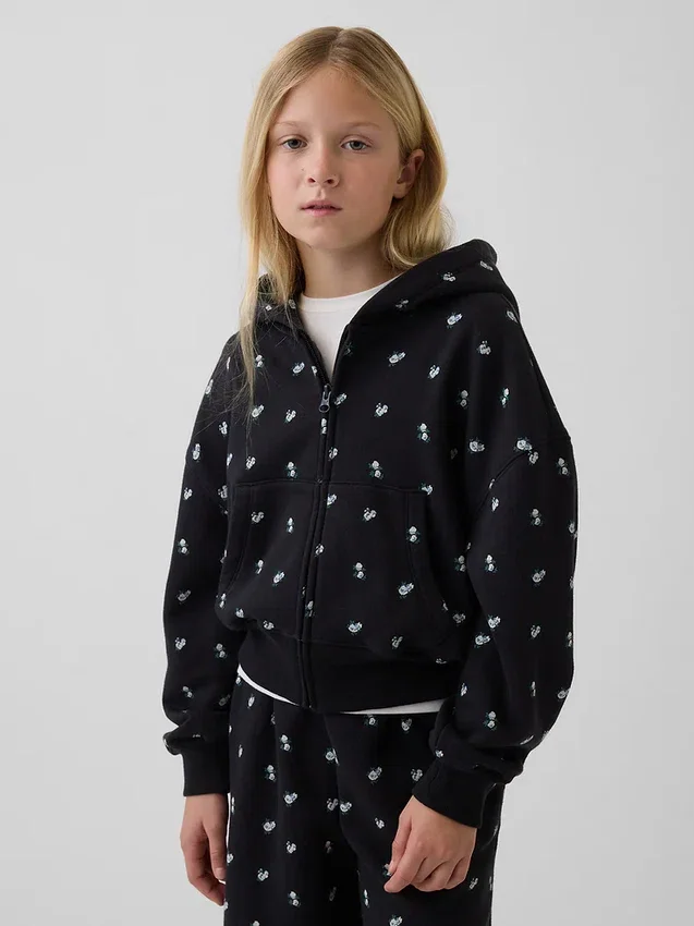 Kids Vintagesoft Oversized Logo Zip Hoodie