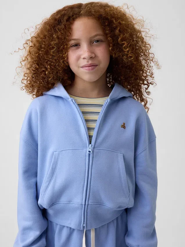Kids Vintagesoft Oversized Logo Zip Hoodie