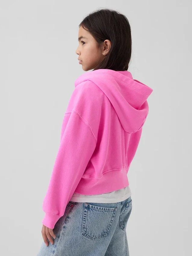 Kids Vintagesoft Oversized Logo Zip Hoodie