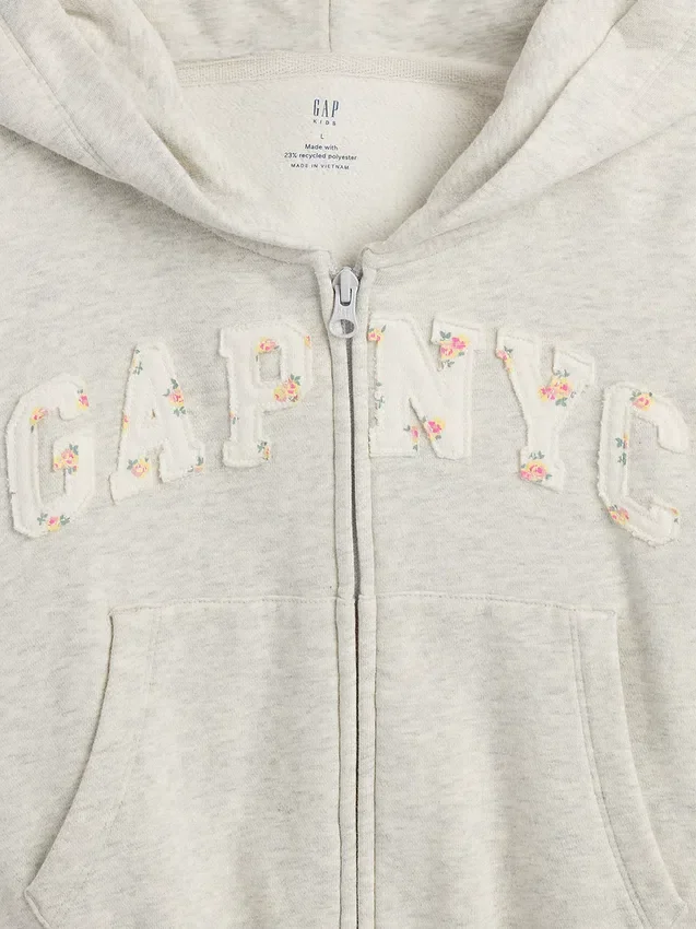 Kids Vintagesoft Oversized Logo Zip Hoodie