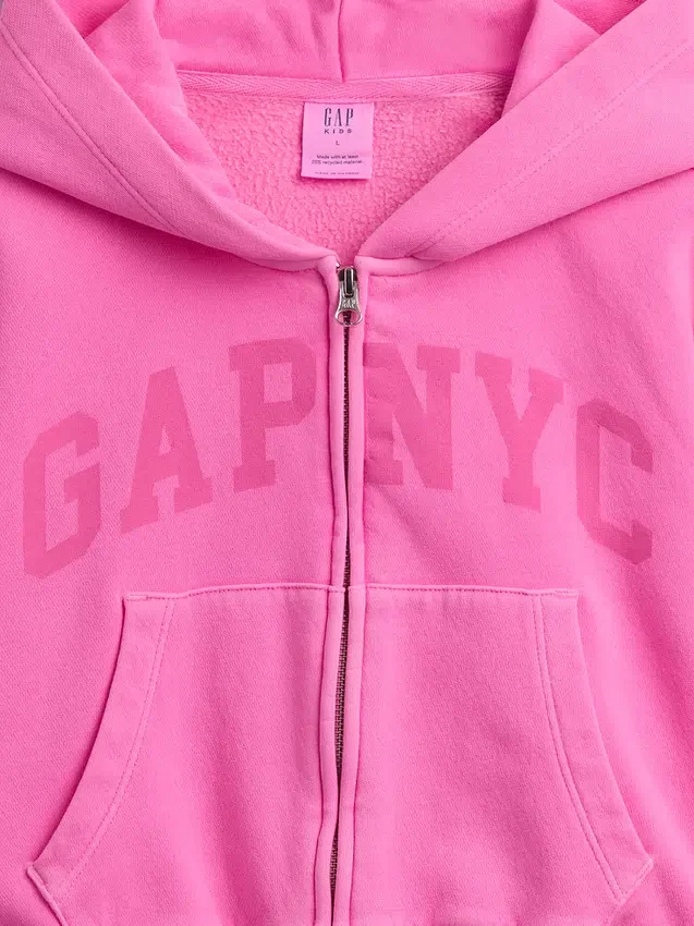 Kids Vintagesoft Oversized Logo Zip Hoodie