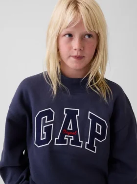 Kids Vintagesoft Oversized Mockneck Logo Sweatshirt