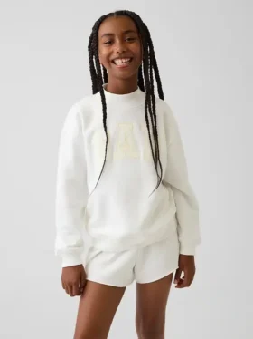 Kids Vintagesoft Oversized Mockneck Logo Sweatshirt
