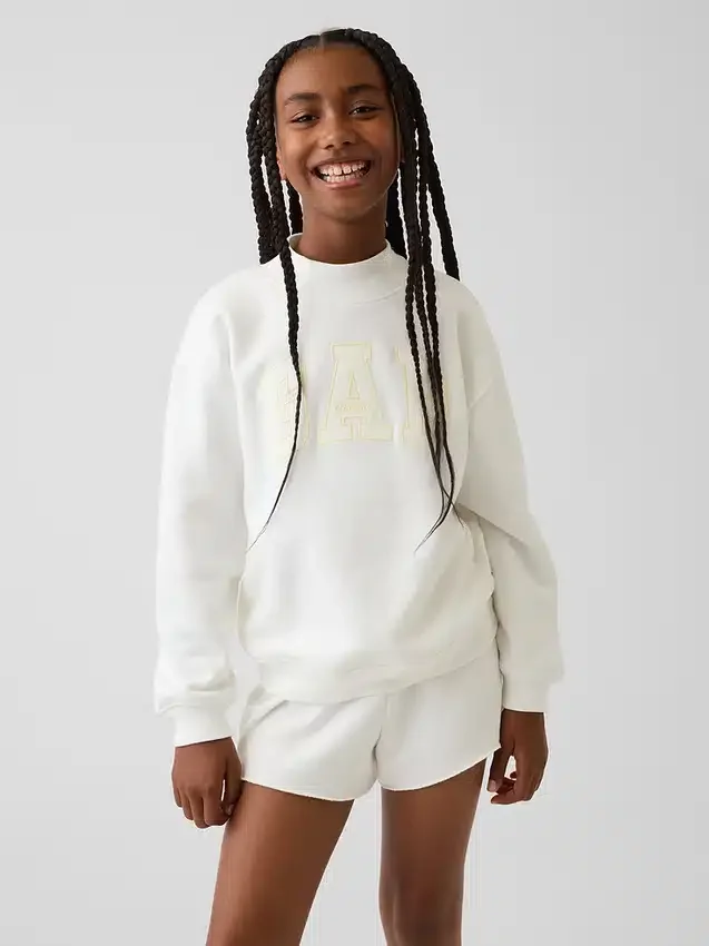 Kids Vintagesoft Oversized Mockneck Logo Sweatshirt