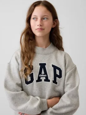 Kids Vintagesoft Oversized Mockneck Logo Sweatshirt