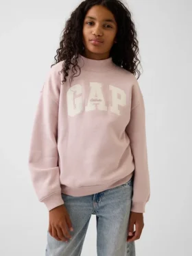 Kids Vintagesoft Oversized Mockneck Logo Sweatshirt