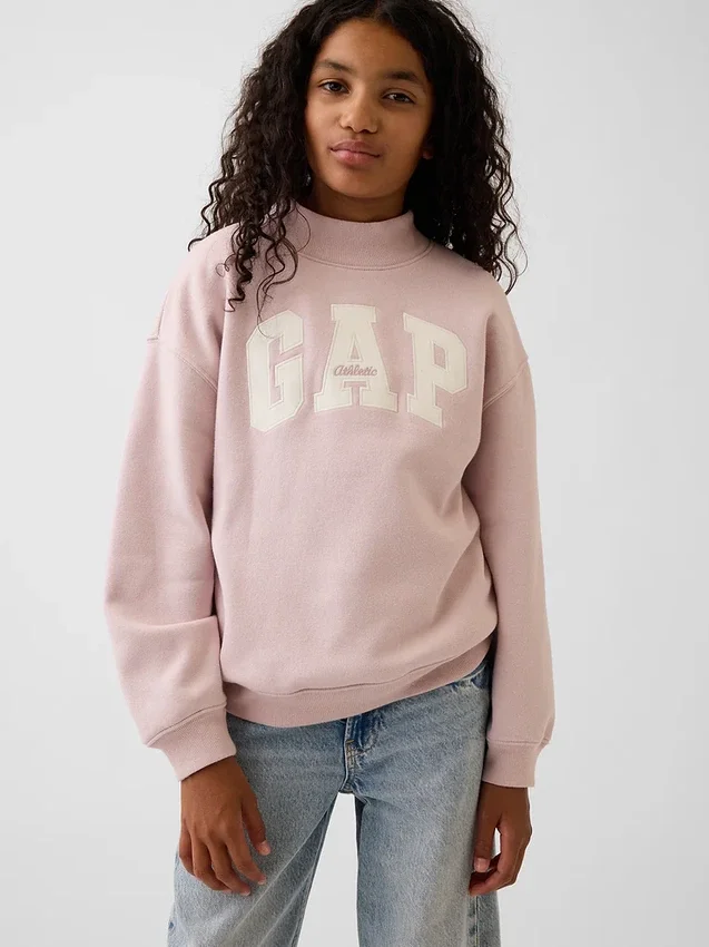 Kids Vintagesoft Oversized Mockneck Logo Sweatshirt