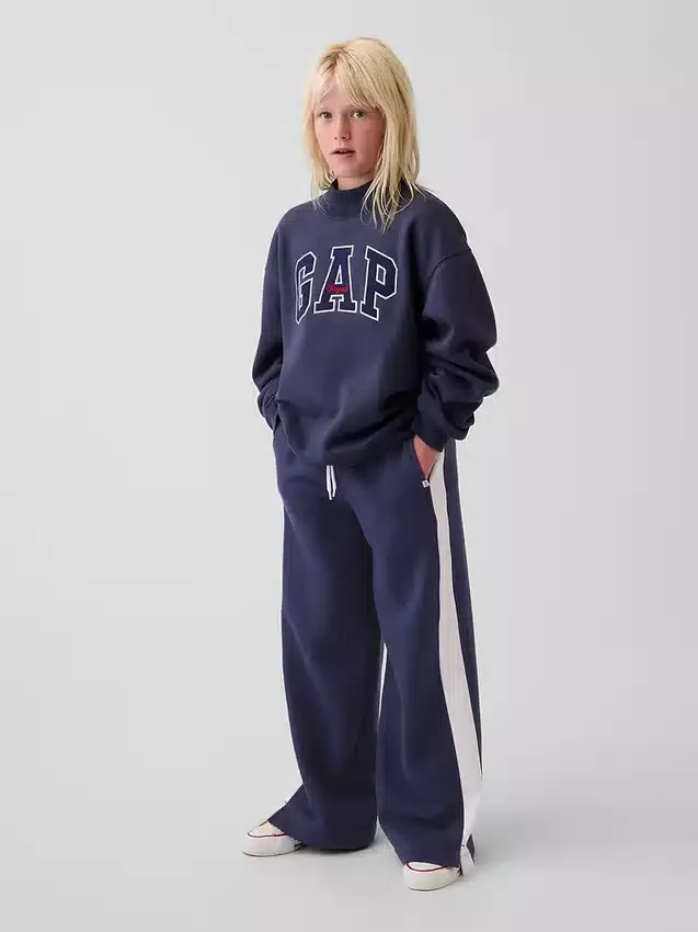 Kids Vintagesoft Oversized Mockneck Logo Sweatshirt