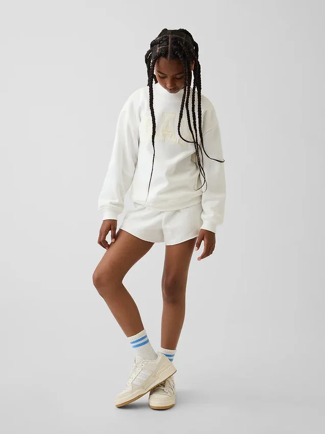 Kids Vintagesoft Oversized Mockneck Logo Sweatshirt