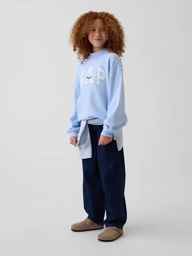 Kids Vintagesoft Oversized Mockneck Logo Sweatshirt
