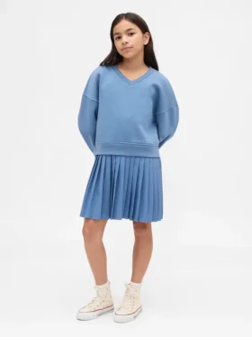 Kids Vintagesoft Pleated Sweatshirt Dress