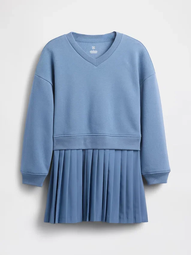 Kids Vintagesoft Pleated Sweatshirt Dress