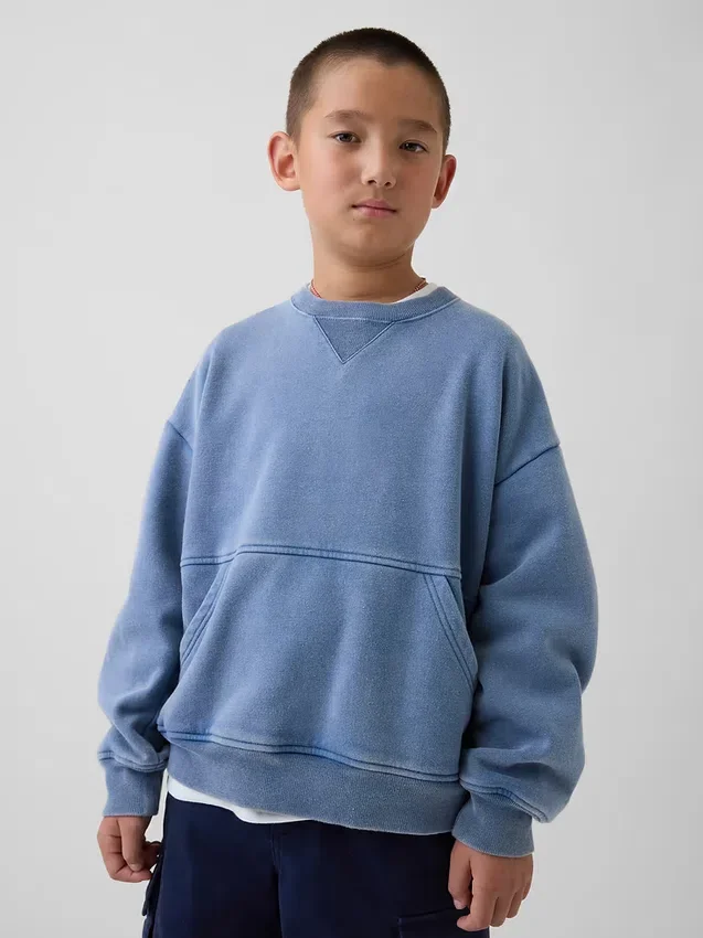 Kids Vintagesoft Relaxed Crewneck Pocket Sweatshirt