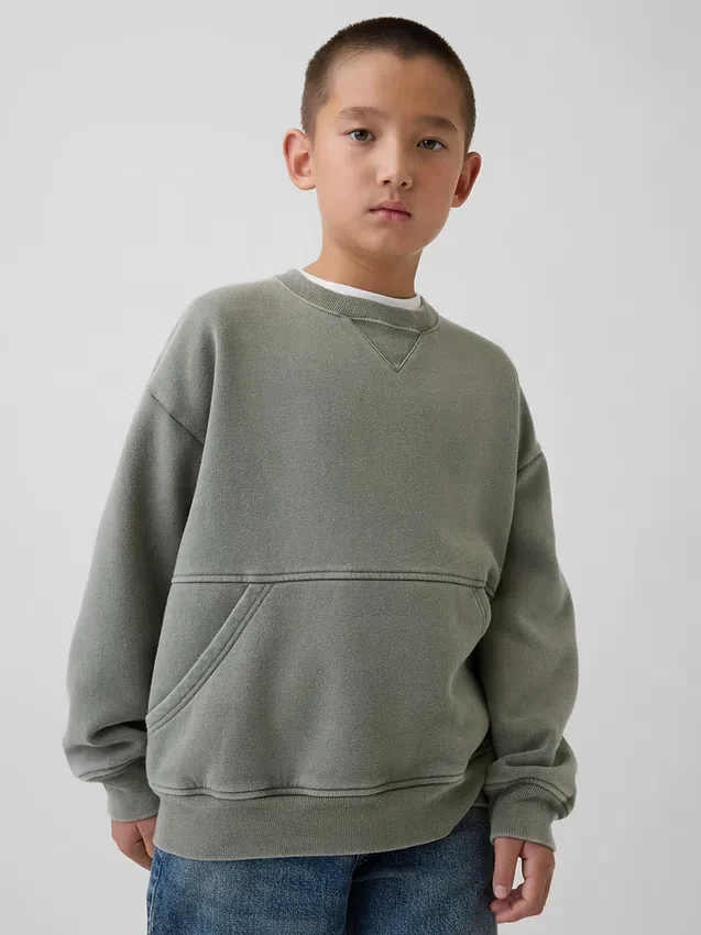 Kids Vintagesoft Relaxed Crewneck Pocket Sweatshirt