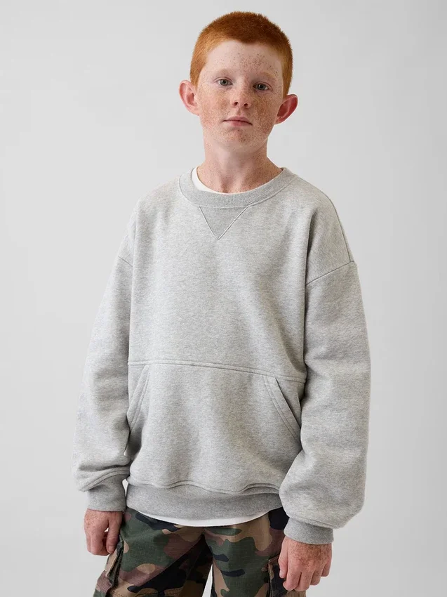 Kids Vintagesoft Relaxed Crewneck Pocket Sweatshirt